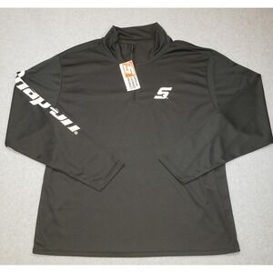 Snap On Quarter Zip Lightweight Shirt Mens Black Size L Long Sleeve Arm Logo NWT
